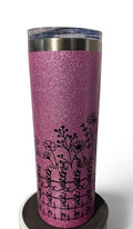 Floral Fuck this shit Glitter Tumbler